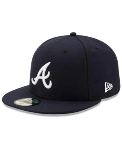 Shop New Era Atlanta Braves Authentic Collection 59fifty Fitted Cap In Navy