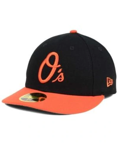 Shop New Era Baltimore Orioles Low Profile Ac Performance 59fifty Cap In Black/orange