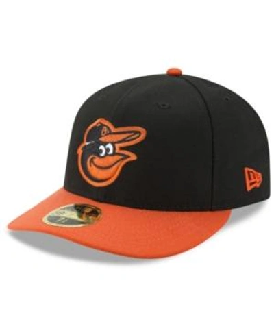 Shop New Era Baltimore Orioles Low Profile Ac Performance 59fifty Cap In Black/orange