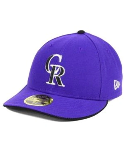 Shop New Era Colorado Rockies Low Profile Ac Performance 59fifty Cap In Purple