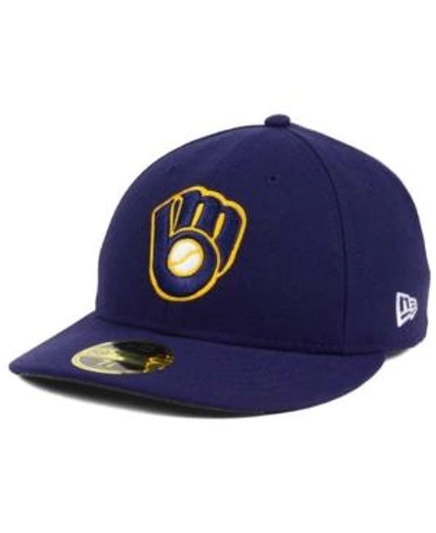 Shop New Era Milwaukee Brewers Low Profile Ac Performance 59fifty Cap In Lightnavy