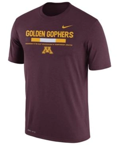 Shop Nike Men's Minnesota Golden Gophers Legend Staff Sideline T-shirt In Maroon