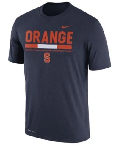 Shop Nike Men's Syracuse Orange Legend Staff Sideline T-shirt In Navy