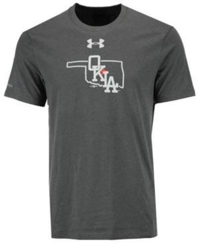 Shop Under Armour Men's Oklahoma City Dodgers Logo Charged Cotton T-shirt In Charcoal