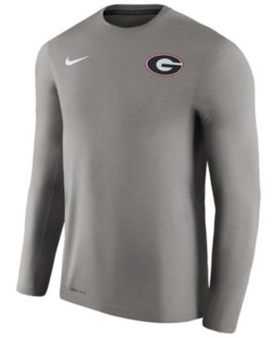 Shop Nike Men's Georgia Bulldogs Dri-fit Touch Longsleeve T-shirt In Heather Charcoal