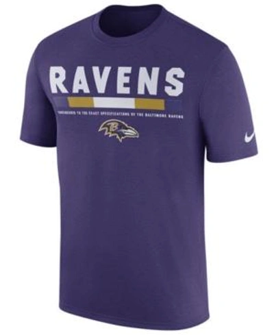 Shop Nike Men's Baltimore Ravens Legend Staff T-shirt In Purple