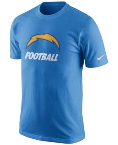 Shop Nike Men's San Diego Chargers Facility T-shirt In Blue
