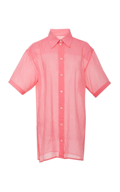 Shop Victoria Beckham Technical Muslin Shirt In Pink