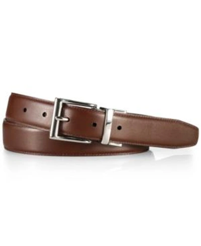Shop Polo Ralph Lauren Men's Accessories, Douglas Leather Belt In Brown/silver