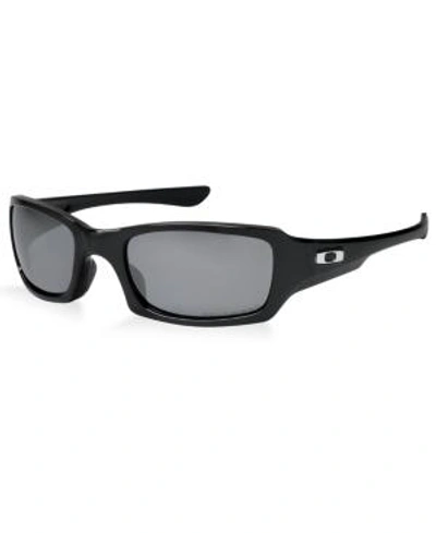 Shop Oakley Polarized Sunglasses, Oo9238 Fives Squaredp In Black Shiny/black Mir Pol