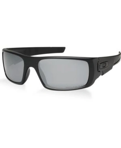 Shop Oakley Polarized Sunglasses, Oo9239 Crankshaft In Black Matte/black Mir Pol