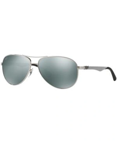 Shop Ray Ban Ray-ban Sunglasses, Rb8313 In Silver/grey Mirror