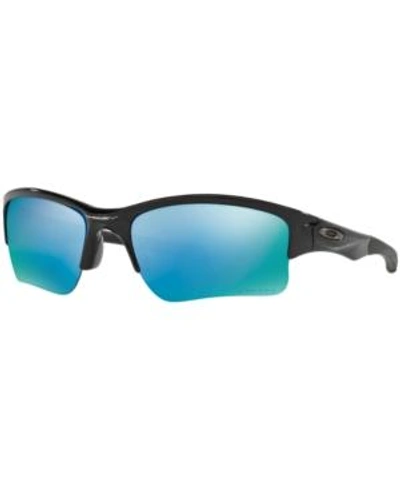 Shop Oakley Polarized Quarter Jacket Prizm Deep Water Youth Polarized Sunglasses, Oo9200 In Black Shiny/blue Polar