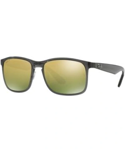 Shop Ray Ban Ray-ban Polarized Sunglasses, Rb4264 In Grey Shiny/green Mirror Polar