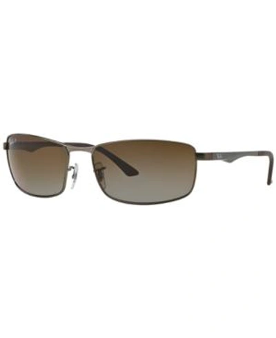 Shop Ray Ban Ray-ban Polarized Sunglasses, Rb3498 In Gunmetal Matte/grey Grad Pol