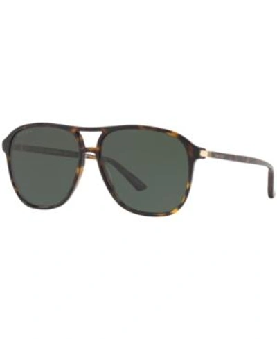 Shop Gucci Polarized Sunglasses, Gg0016s In Tortoise/green Polar