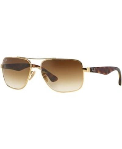 Shop Ray Ban Ray-ban Sunglasses, Rb3483 In Gold/brown