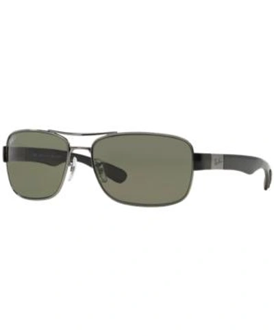 Shop Gucci Ray-ban Polarized Sunglasses, Rb3522 In Gunmetal/green Polar
