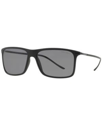 Shop Giorgio Armani Polarized Polarized Sunglasses, Ar8034 In Black Matte/grey Polar