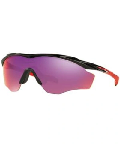 Shop Oakley M2 Frame Xl Prizm Road Sunglasses, Oo9343 In Black Shiny/red Mirror