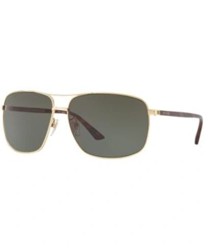 Shop Gucci Sunglasses, Gg0065sk In Gold/green