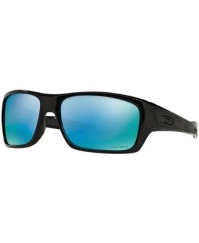 Shop Oakley Polarized Polarized Sunglasses, Oo9263 Turbine Prizm Deep H2o In Black Black/blue Mirror Polar
