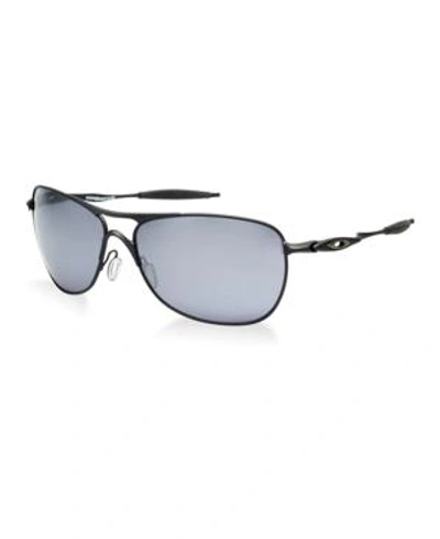Shop Oakley Polarized Sunglasses, Oo4060 Crosshair In Black/black