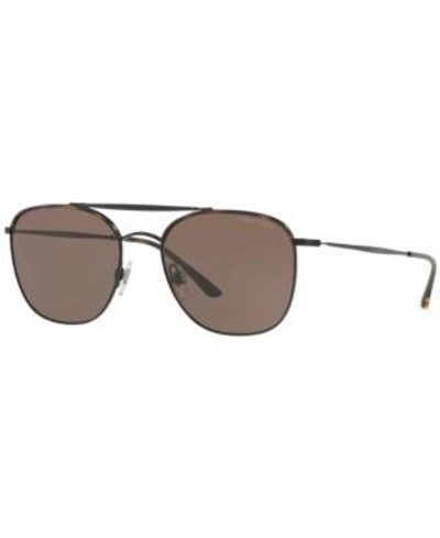 Shop Giorgio Armani Sunglasses, Ar6058j In Brown/brown