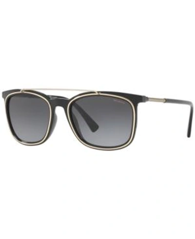 Shop Versace Polarized Sunglasses, Ve4335 In Black/grey Gradient Polar