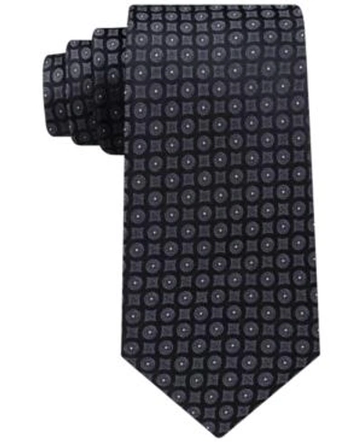 Shop Calvin Klein Men's Modern Medallion Silk Tie In Black