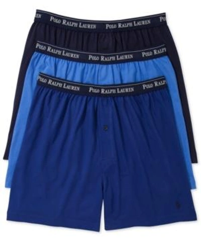 Shop Polo Ralph Lauren Men's Underwear, Classic Knit Boxer 3 Pack In Assortment