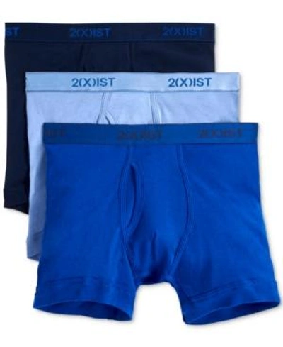 Shop Gucci 2(x)ist Men's Underwear, Essentials Boxer Brief 3 Pack In Navy/cobal