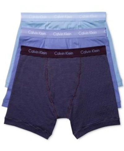 Shop Calvin Klein Men's Cotton Stretch Boxer Briefs 3-pack Nu2666 In Purple Assorted