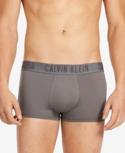 Shop Calvin Klein Men's Low-rise Trunks In Steel Grey