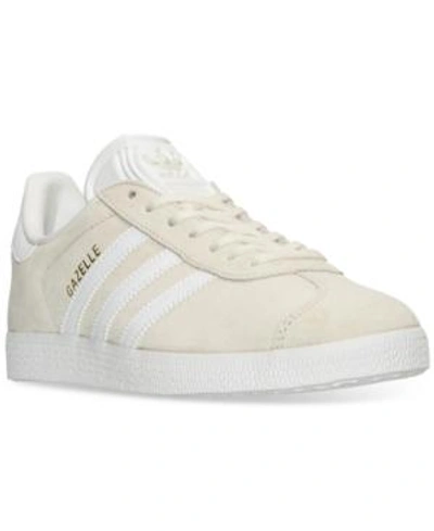 Shop Adidas Originals Adidas Women's Gazelle Casual Sneakers From Finish Line In Off White/gold/gold Met