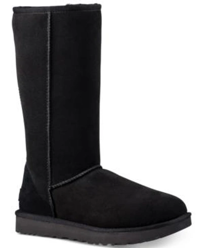 Ugg Classic Tall Ii Womens Suede Fur Lined Winter Boots In Black
