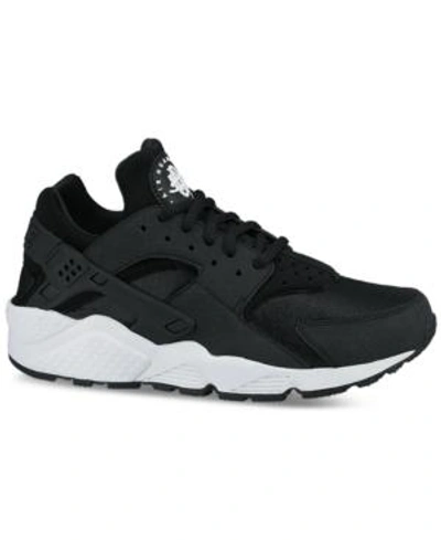 Shop Nike Women's Air Huarache Run Running Sneakers From Finish Line In Black/white//black