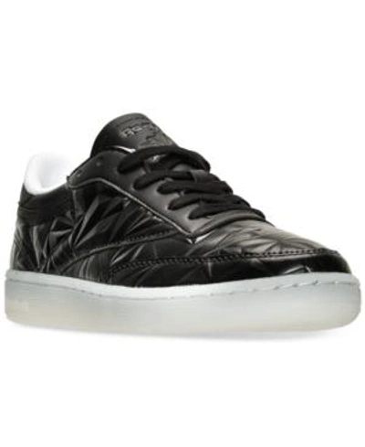 Shop Reebok Women's Club C Hype Metallic Casual Sneakers From Finish Line In Black/white