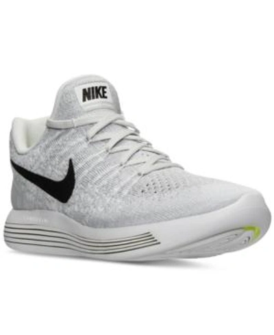 Shop Nike Women's Lunarepic Low Flyknit 2 Running Sneakers From Finish Line In White/black-pure Platinum