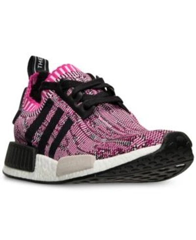 Shop Adidas Originals Adidas Women's Nmd Xr1 Primeknit Casual Sneakers From Finish Line In Shock Pink/black/white