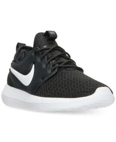 Shop Nike Women's Roshe Two Casual Sneakers From Finish Line In Black/black-white