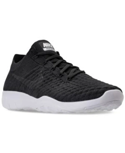 Shop Nike Women's Free Tr Flyknit 2 Training Sneakers From Finish Line In Black/black-white