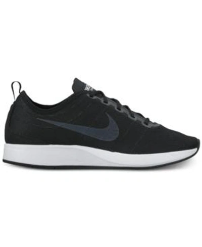 Shop Nike Women's Dualtone Racer Casual Sneakers From Finish Line In Black/white-dk Grey
