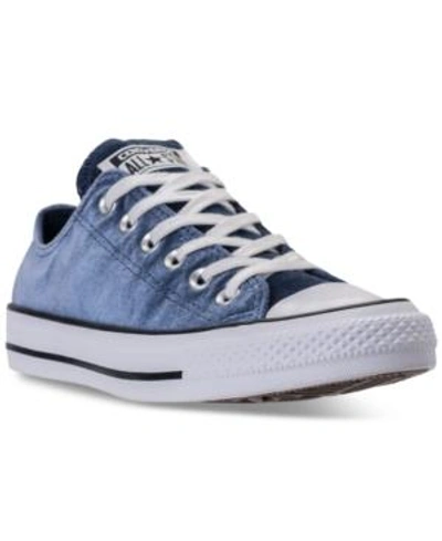 Shop Converse Women's Chuck Taylor Ox Velvet Casual Sneakers From Finish Line In Midnight Navy/white/white