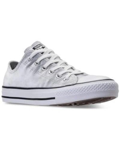 Shop Converse Women's Chuck Taylor Ox Velvet Casual Sneakers From Finish Line In Wolf Grey/white/white