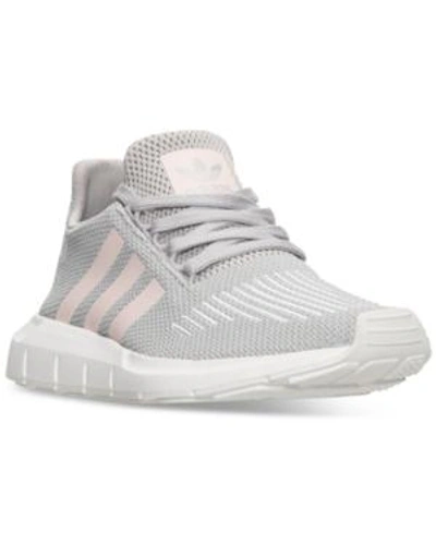 Shop Adidas Originals Adidas Women's Swift Run Casual Sneakers From Finish Line In Grey/ice Pink/white