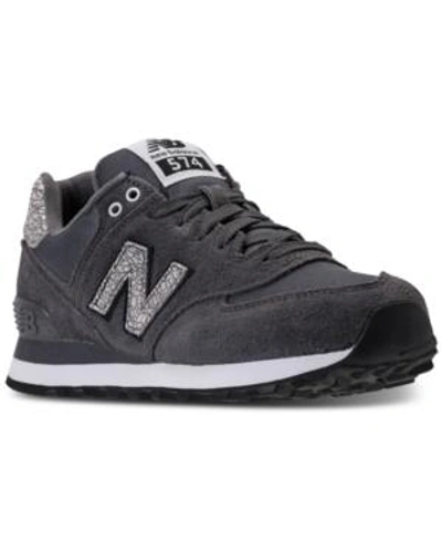 Shop New Balance Women's 574 Shattered Pearl Casual Sneakers From Finish Line In Magnet/black