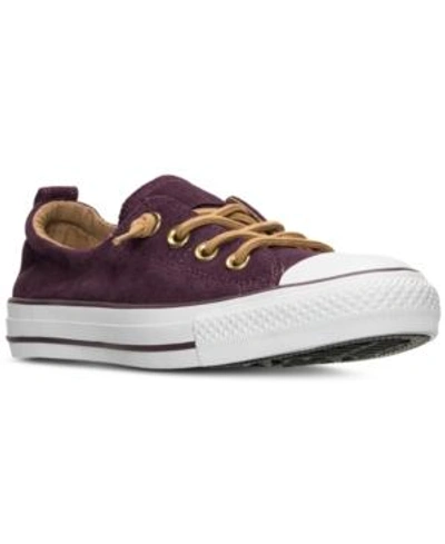 Shop Converse Women's Chuck Taylor Shoreline Peached Canvas Casual Sneakers From Finish Line In Port/raw Sugar/white