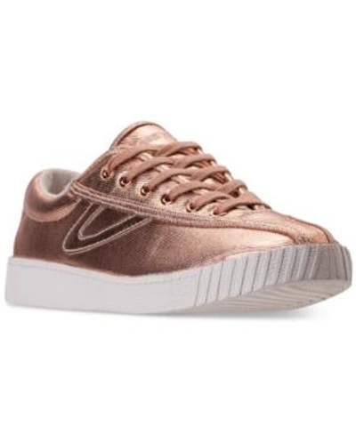 Shop Tretorn Women's Nylite Plus Metallic Casual Sneakers From Finish Line In Rose / Rose / Gold3