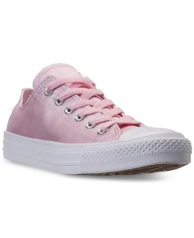 Shop Converse Women's Chuck Taylor Ox Satin Casual Sneakers From Finish Line In Arctic Pink
